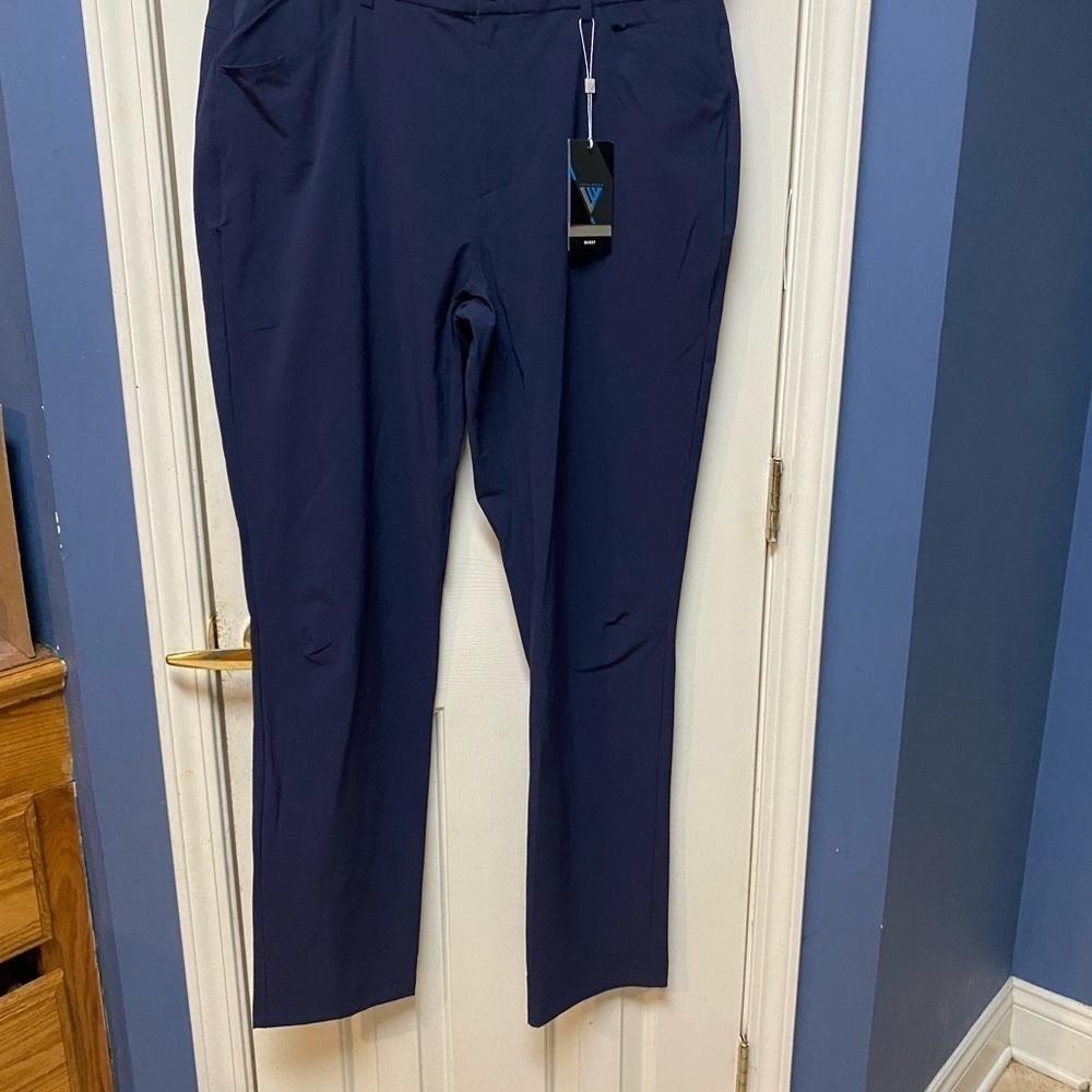 Men's LevelWear Quest navy blue dri-fit golf pants straight leg size 38X33 - Picture 2 of 8
